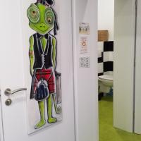 The lab s restroom suitable for disabled learners 